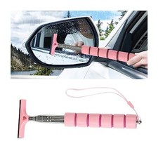Car Side Mirror Telescoping Squeegee Extendable Rearview Mirror Wiper Tool