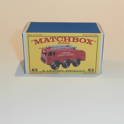 Matchbox Lesney No 9 MERRYWEATHER FIRE ENGINE Repro Empty Box style D Box