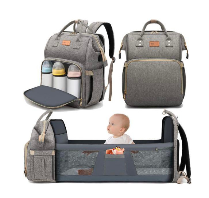 Wholesale Factory Price OEM Stylish Baby Diaper Bag Backpack with  Bassinet