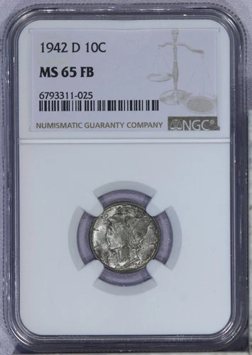 1942-D Mercury Dime 10c NGC MS65 FB - FS-501 RPM D/D