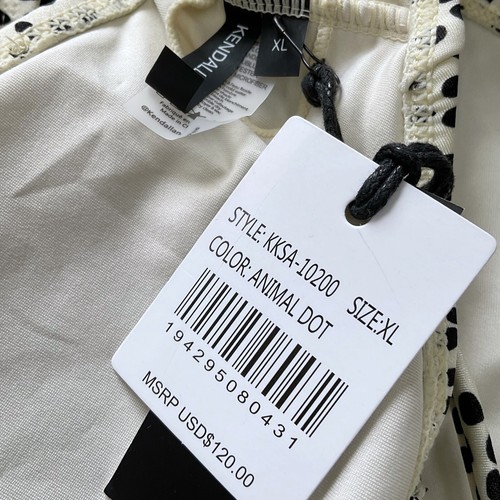 Costume da bagno Kendall + Kylie bikini donna XL avorio stampa animalier nuovo con etichette $240 - Foto 4 di 7