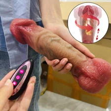 For Women Men Thrusting Anal Butt Plug Dildo Vibrator Prostate Massager Sex Toys