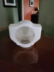 Vintage Art Deco / Industrial Milk Glass Headlight Wall Sconce Bathroom Globe