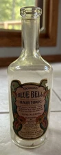 Blue Bell Hair Tonic Glass Bottle Ottumwa Iowa Vintage Rare