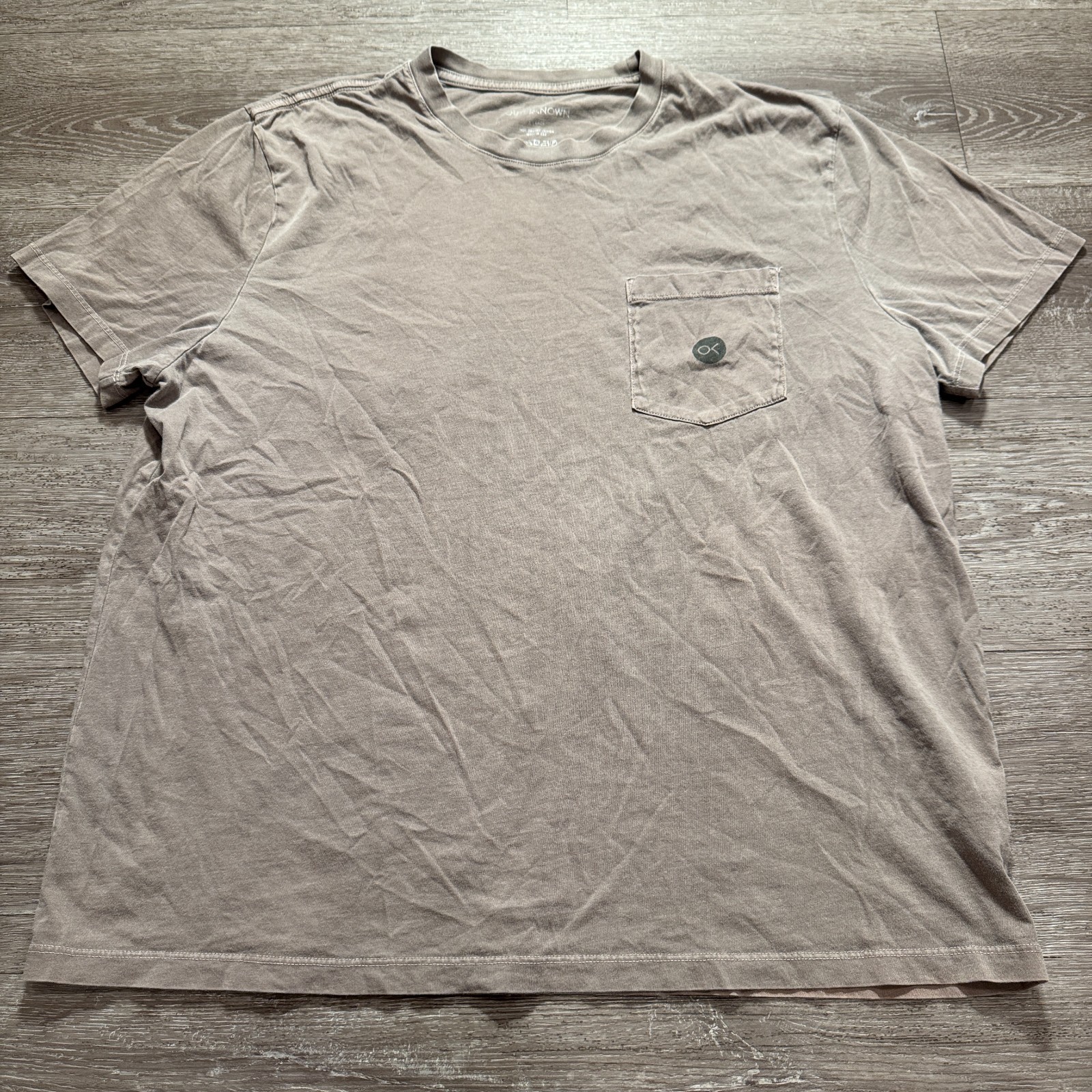 Outerknown Shirt Mens XL Beige Organic Cotton Short Sleeve Pocket Tee USA Made