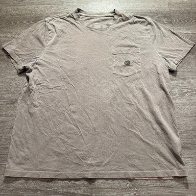Outerknown Shirt Mens XL Beige Organic Cotton Short Sleeve Pocket Tee USA Made