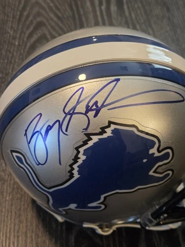 Barry Sanders Detroit Lions Signed Autographed Mini Helmet With Case