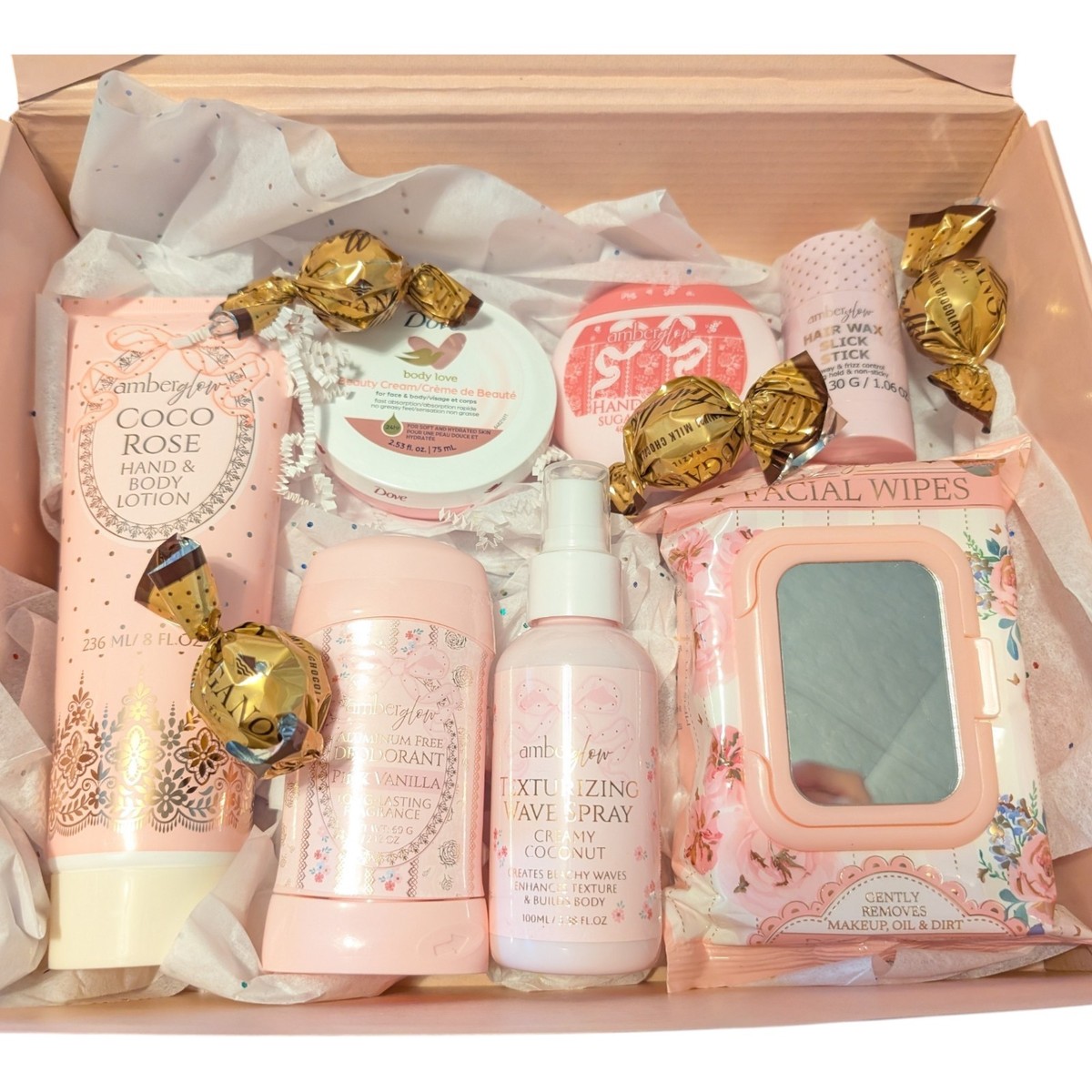 Amber Glow Pink Lotion, Hand Cream, Texturizing Spray & Deodorant