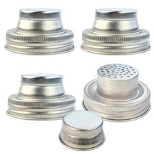 4 Pack of Stainless Steel Mason Jar Shaker Lids Caps for Cocktail,Dredge Flour