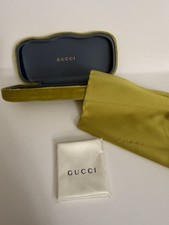 New Gucci Authentic Designer Hard Velvet Clamshell Eyeglass/Sunglass Case Yellow
