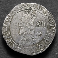 Charles I shilling. Mintmark anchor.