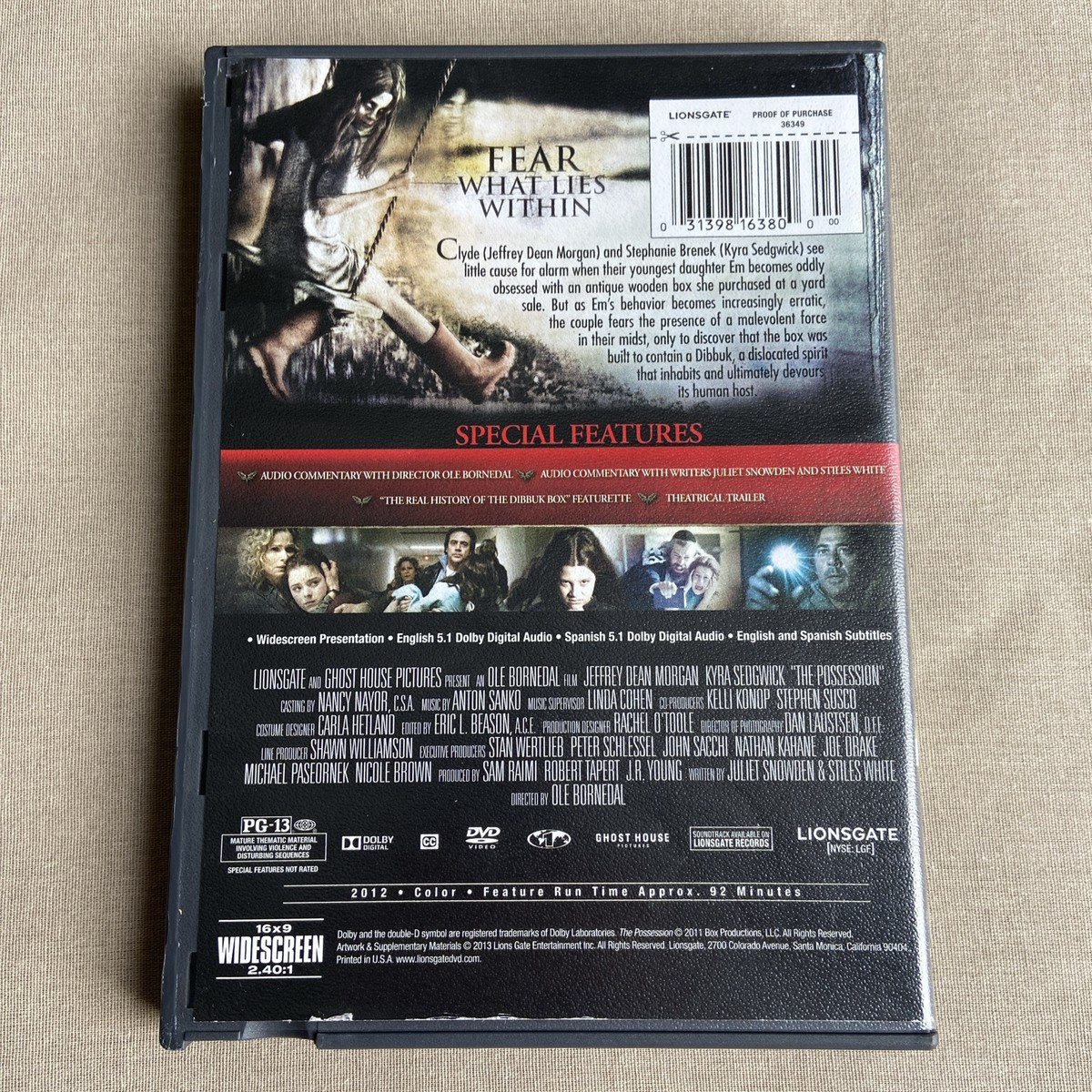 The Possession (DVD 2012) Sam Raimi Ole Bornedal Horror J