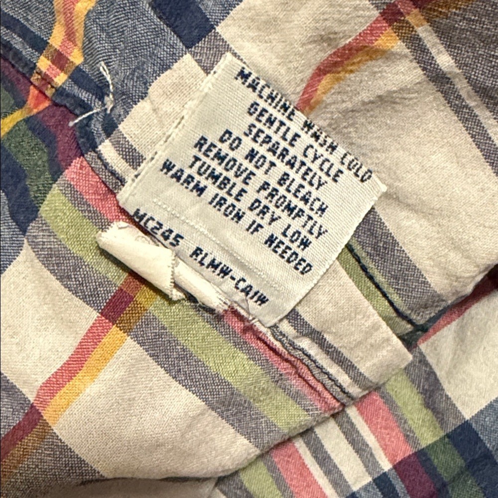Ralph Lauren Button Down Bleeding Madras Plaid Re… - image 3
