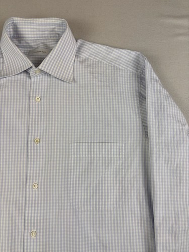 Ermenegildo Zegna Hemd Herren Größe 42 16 1/2 blau kariert kariert Knopfleiste Freizeit - Bild 2 von 9