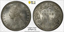 British India, 1901 B Victoria Rupee. PCGS MS 63.
