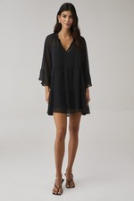 Show Me Your Mumu Viola Mini Dress Small Black Chiffon Stylish Short Dress