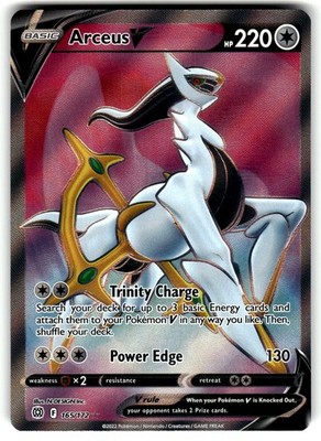 Arceus V (Full Art) 165/172 Pokemon SWSH09: Brilliant Stars Holo Ultra Rare  NM