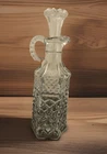 VTG Anchor Hocking Wexford Clear Cut Glass Vinegar or Oil Cruet with Stopper