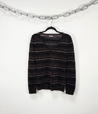 Miu Miu Women s Glitter Metallic Lurex Knit Sweater Top Shimmer Stripe 44IT