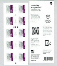 Denmark 2013 Queen M2 10-definitive stamp  booklet  format as issued in 2015 (20