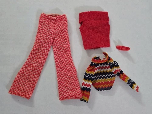 X-75 VINTAGE 1970'S MATTEL BARBIE FRANCIE MOD ZIG ZAG BAG #3428 OUTFIT