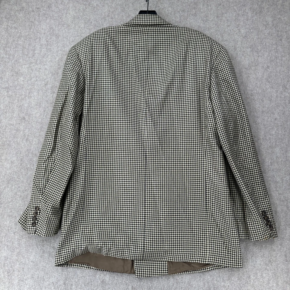Двубортный мужской блейзер Zanetti 52R из шелковой шерсти Garlanda Houndstooth в клетку - Изображение 2 из 4