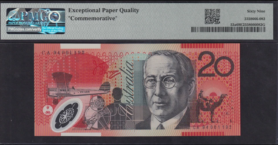 Australia 20 Dollars 1994-96 Polymer COMM. P 53a UNC PMG 69 EPQ TOP POP - Image 3 of 4