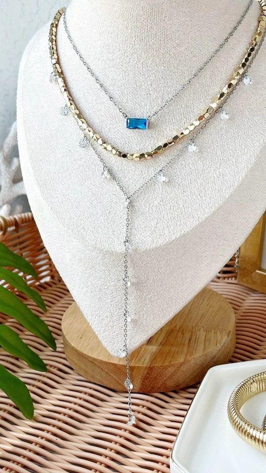 Collar Park Lane Windsor Azul Cristal Austriaco Plata Nuevo en Caja Nueva Colección Foto 3 de 3