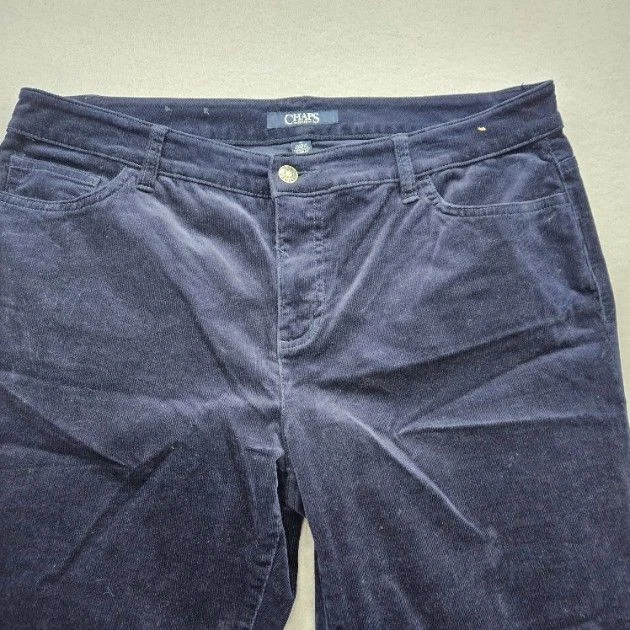 Pantalones de pana Chaps Denim para mujer talla 14 azul marino pierna recta Foto 2 de 4