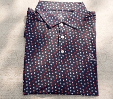 SALE Rhoback Maritime Polo Men's Admiral Navy Nautical Flag Shirt Fresh Active