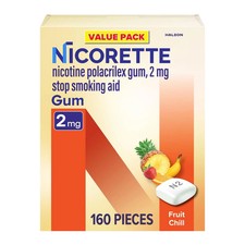 NEW Nicorette Nicotine Gum, Stop Smoking Aids, 2 Mg, Fruit Chill, 160 Count