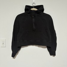 Lululemon Hoodie Womens Scuba Oversized Half Zip Cropped Black Size M/L