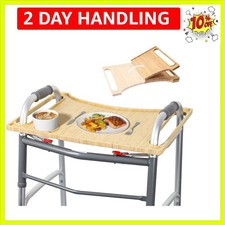 Walker Tray for Folding Walker, Bamboo Tray with Cup Holder,Foldable Walker A...
