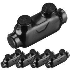 5 Pcs Multi Cable Connectors, Black Vinyl Coated Wire Insulated Splicers with 2