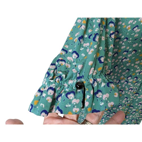 NOA NOA dress 38 sz 6 teal bohemian abstract 3/4" sleeves Knee length Pullover - Picture 7 of 12