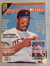 February 1992 BASEBALL CARDS Paperback Magazine by KRAUSE PUBLICATIONS