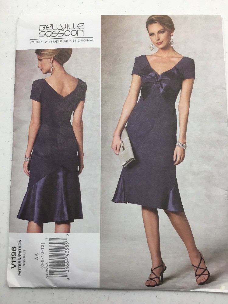 Vogue V1196 Bellville Sassoon Designer Formal Evening Dress Sewing Pattern  6-12 | eBay