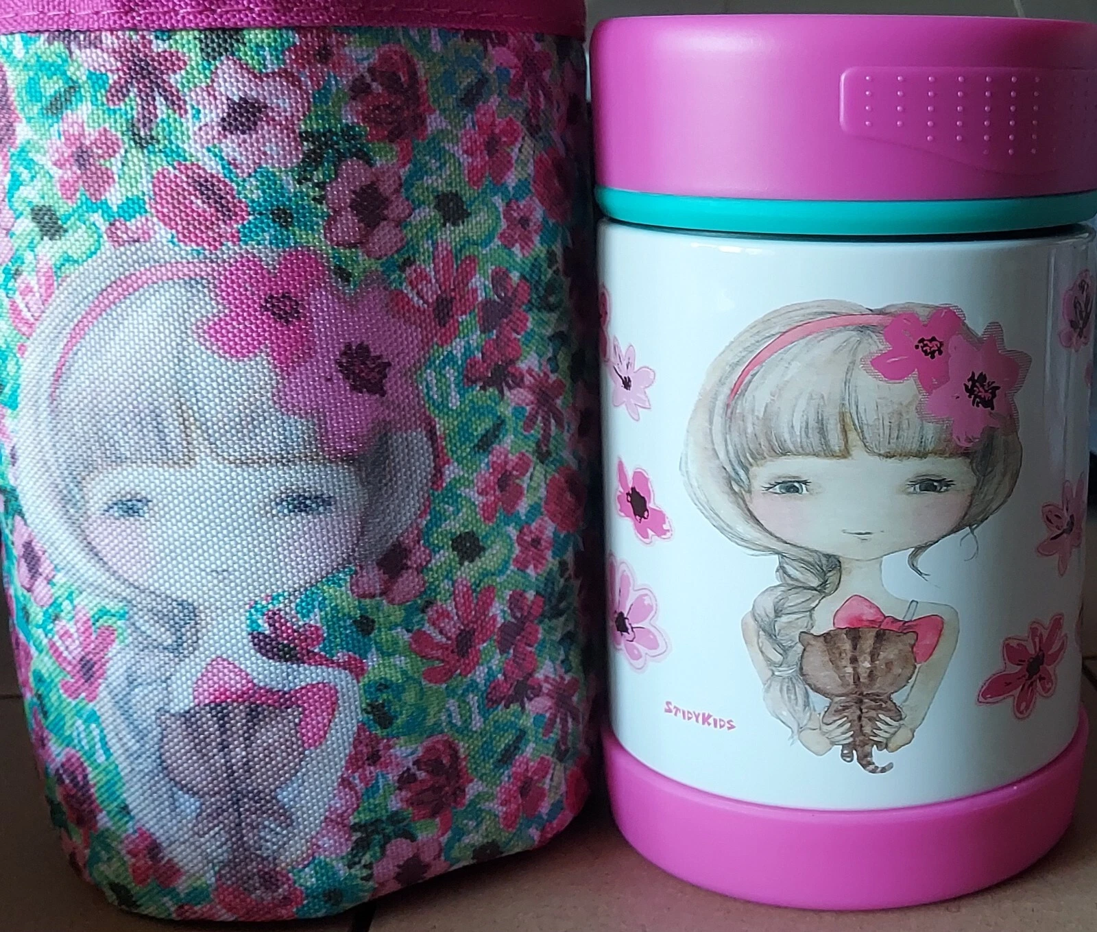 Rare LESONJOY Kids Insulated food jar thermos 500ml/16oz hot 12 hrs & cold 24 hr