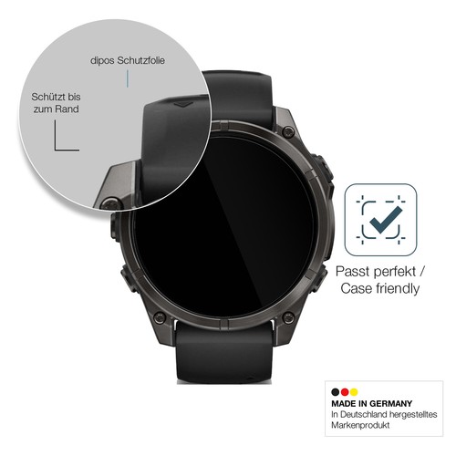 2x Schutzfolie für Garmin Tactix 8 51mm AMOLED - Anti-Shock 9H Folie dipos - Zdjęcie 6 z 7