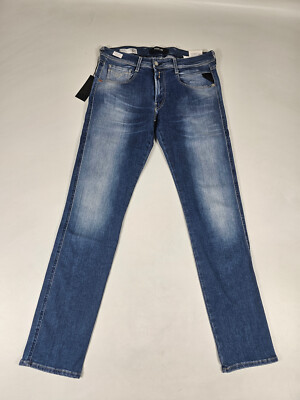 Replay M914Y Anbass Hyperflex RE-Used Slim fit Stretch denim Jeans Hose Gr 31/32