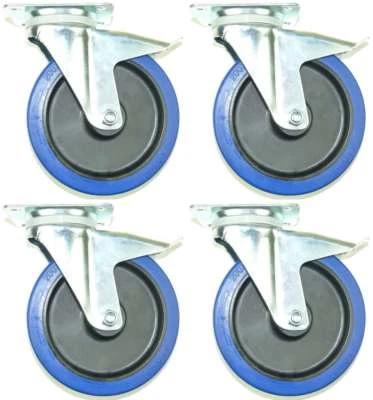 SL-ROLLEN 4 BLUE WHEELS 200 mm 350kg / Rad, SL Transportrollen Lenkrollen Feststellbremse