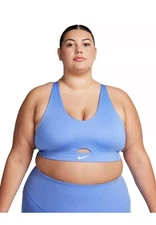Nike Active Indy Plunge Cutout Medium Support Padded Sports Bra Blue 2X