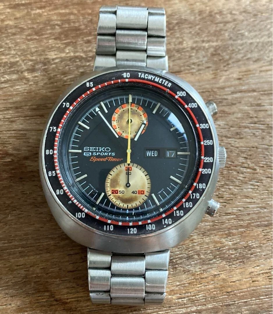 SEIKO 5 SPORTS SPEED TIMER 6138-0010 Chronograph Good Condition Antique From Jp