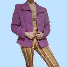 Pink Purple Taifun Blazer Felt Like Material Size Uk 14