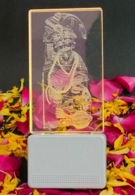 Shree Hanuman Bhagvan Acrylic 3D Illusion Lamp 5 Color Changing LED Plug Night 