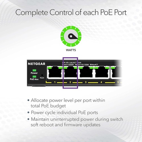 Easy Smart Managed Gigabit Ethernet Switch with 4 PoE+ Ports - Flexible Mounting - Picture 6 of 9