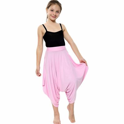 Mädchen Baby Pink Baggy Harem Hose Ali Baba Stil Batik Yoga Freizeit 5-13