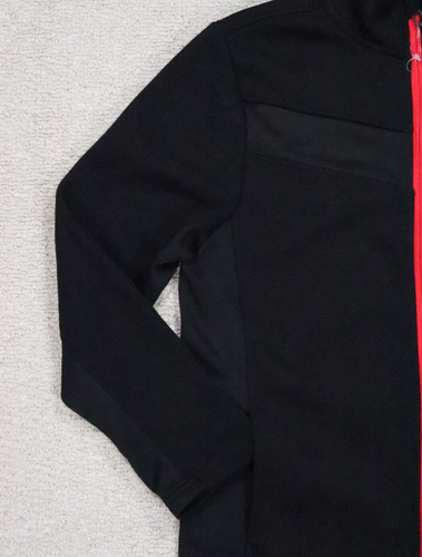 Spyder Sweater Youth Extra Large 14 16 Full Zip Up Waffle Knit Skiing Black Red - Picture 7 of 16