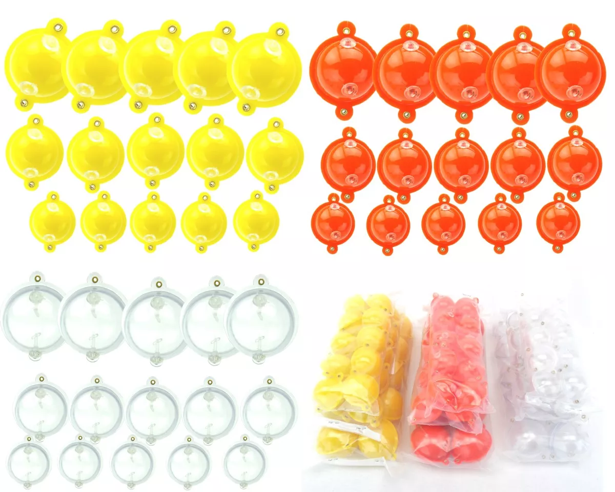 15 X Bubble Float Set. Small Med, Large Clear Yellow Orange Carp Bubble  Floats