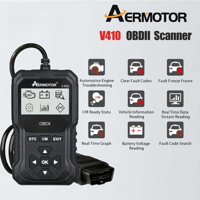 AERMOTOR V410 OBD2 Scanner Car Engine Fault Code Reader Diagnostic Scan Tool